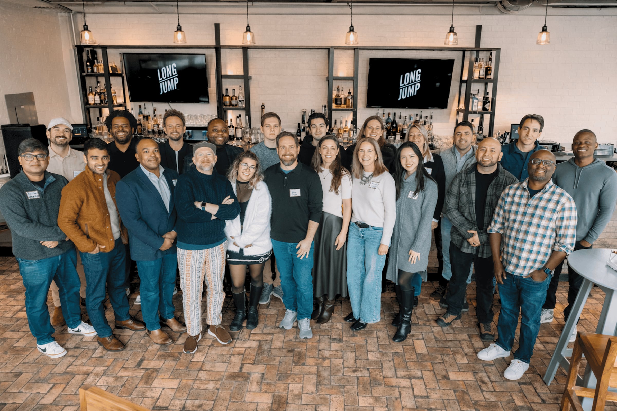 LongJump founders and community members at a gathering
